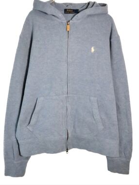 Polo Ralph Lauren Sky Blue Zip-Up Hooded Sweater Men's Size  XL